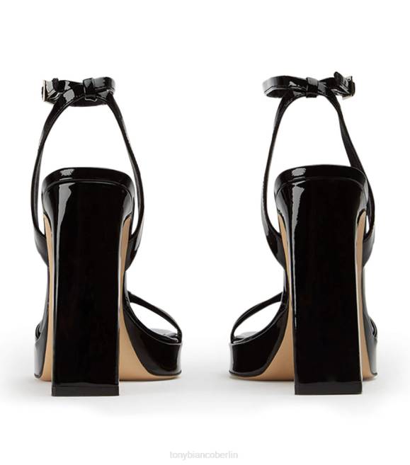 Plateau-Absätze| de Tony Bianco Frauen Dandy-Heels schwarzes Lackleder 46247